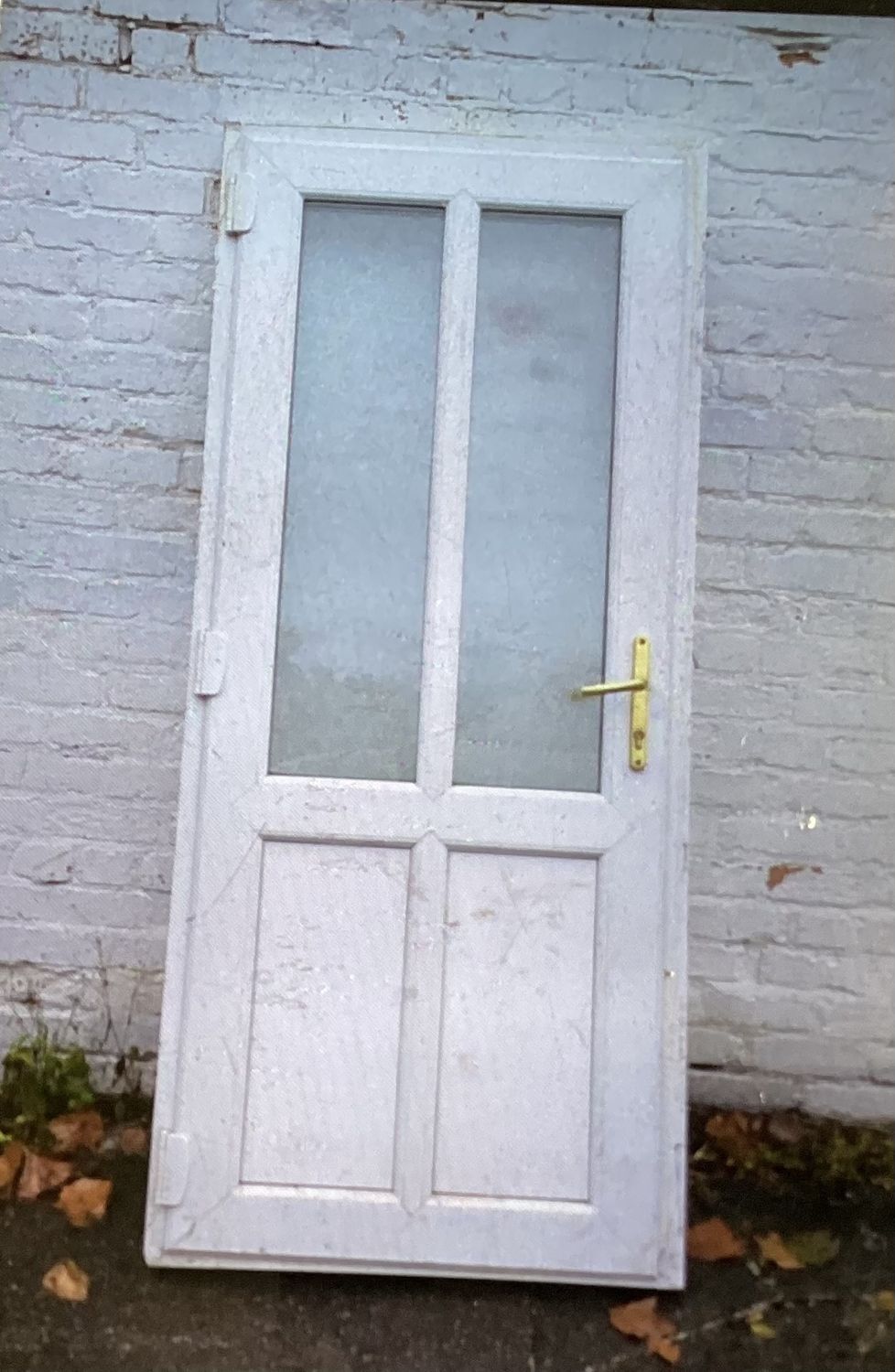 White Upvc Door Frosted Glass (895 x 2050)