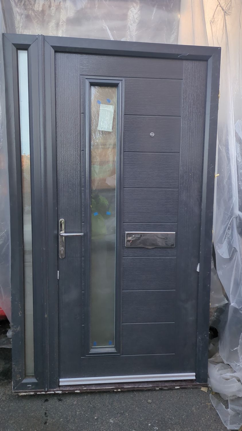 Composite Door Grey Glass on Side 1225 x 2095mm