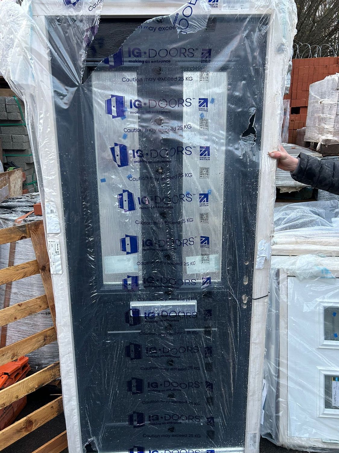 Composite Black Door Wooden Frame 2120 x 1000mm