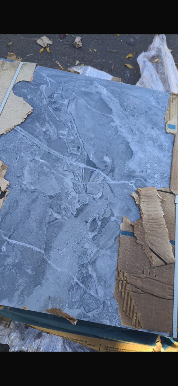 Porcelain Marble Internal Tile 1200 x 600mm 1.44sqm  (Pack of 2), Colour: Ash