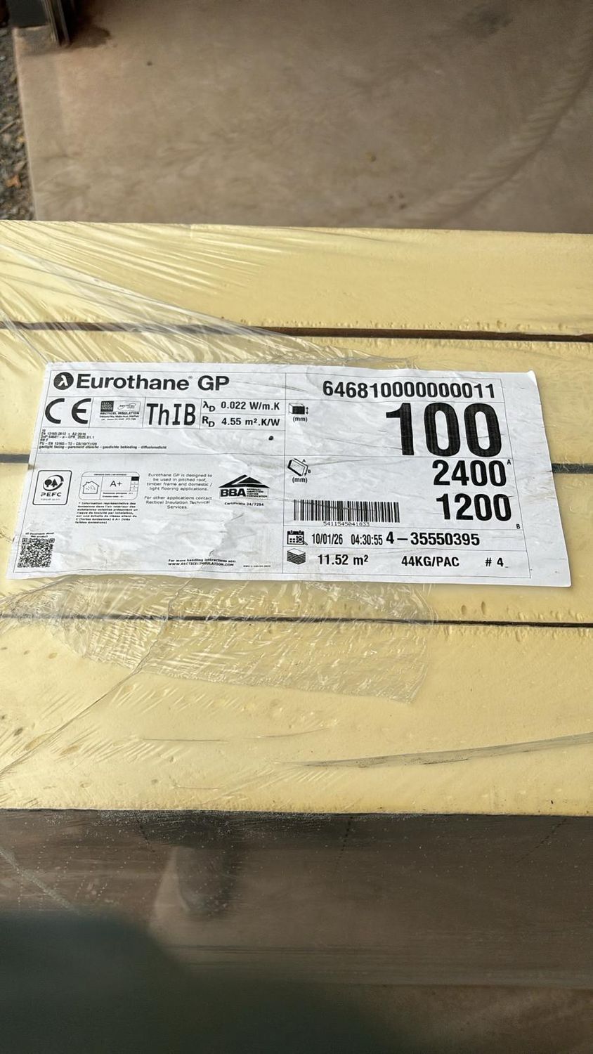 100mm PIR  Insulation Board (1200 x 2400mm)
