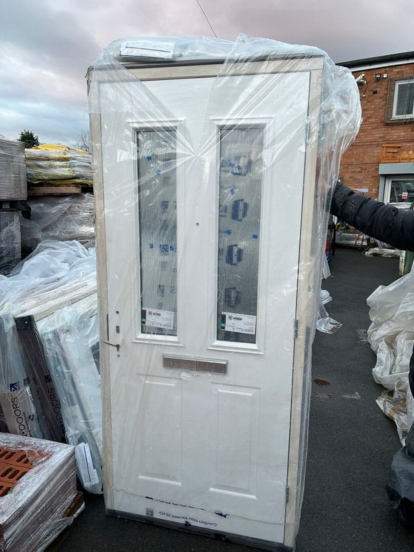 Composite Black Door With Wooden Frame 2097 x 933mm