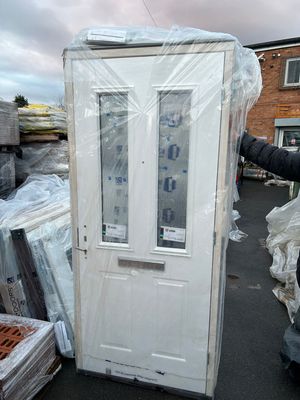 Composite Black Door With Wooden Frame 2097 x 933mm