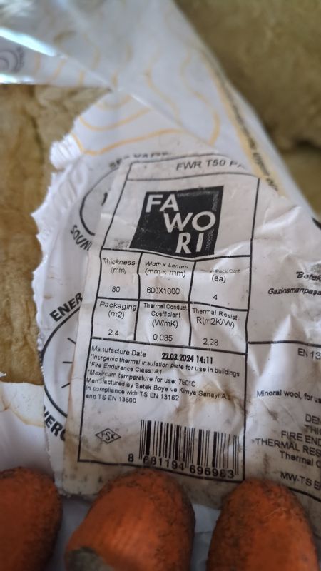 Insulation FWR T50 Partition Wall Board 80mm 2.4m2