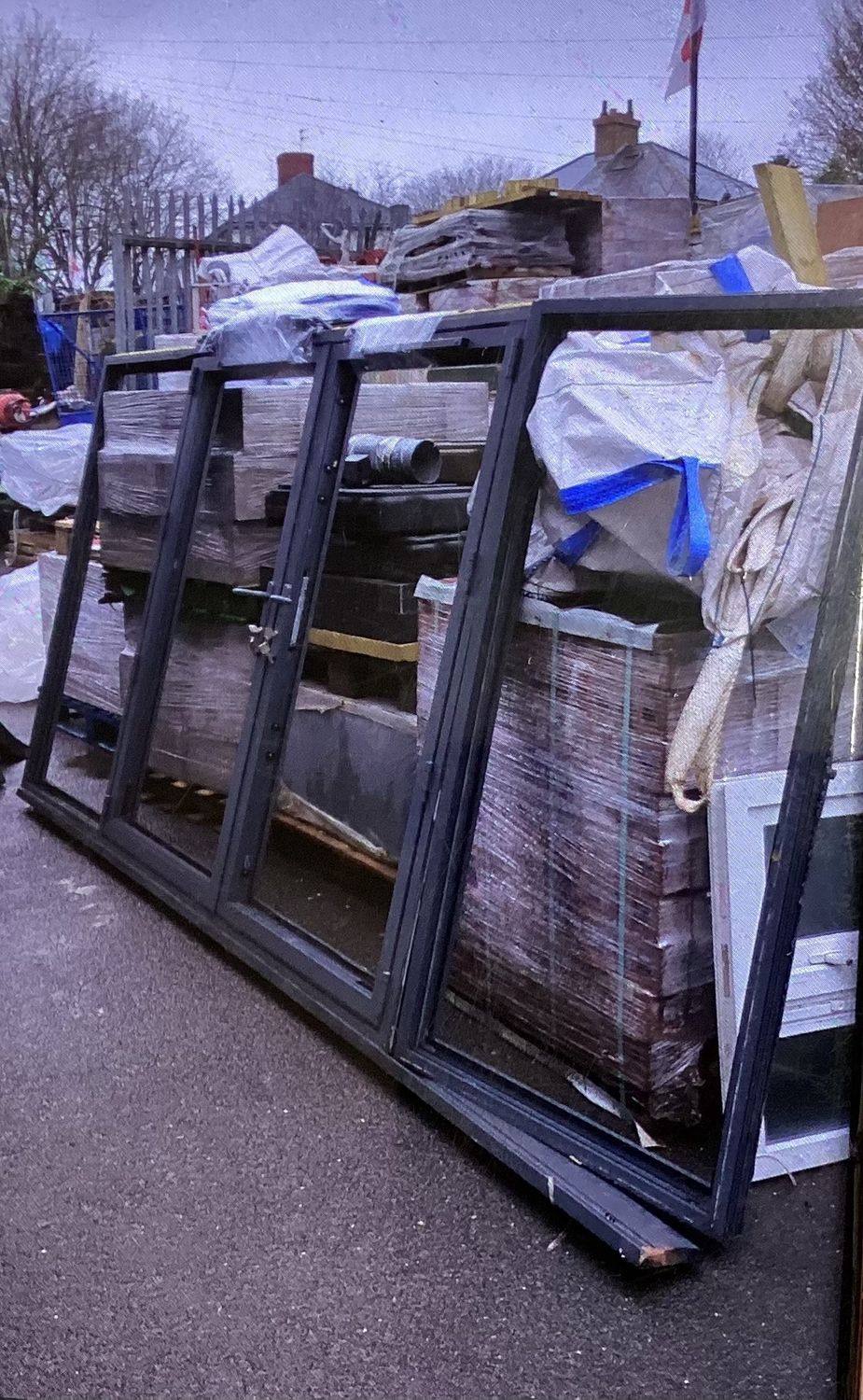 Grey Patio Door With 2 Side Panels 3326 x 1680