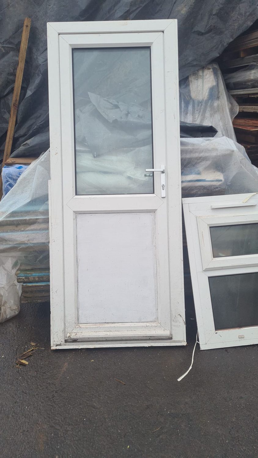 uPVC White Door 830 x 2060 Top Half Glass