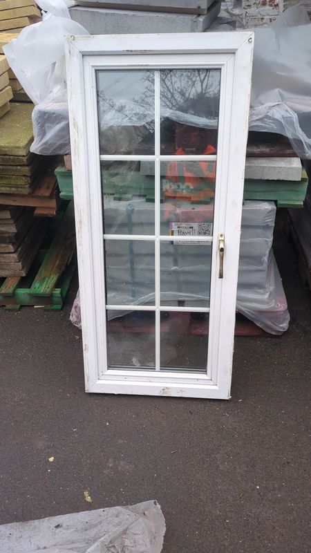 uPVC White Square Detail Window 595 x 1300mm