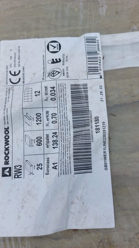 25mm Rockwool ny-rock rainscreen Insulation