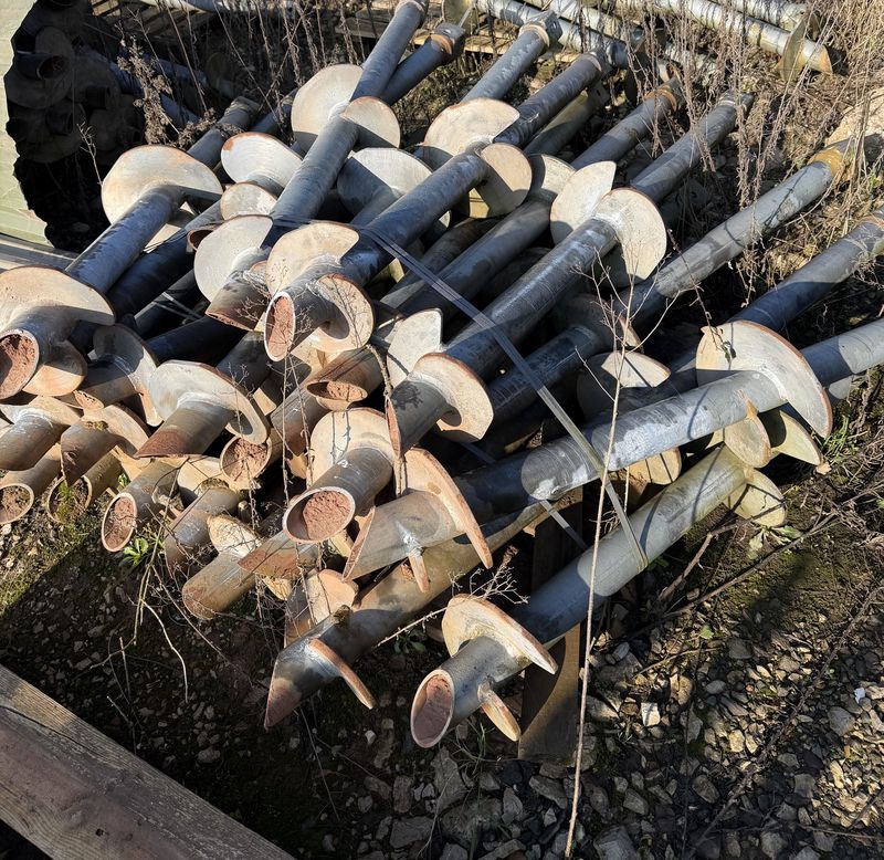 Steel galvanised screw piles