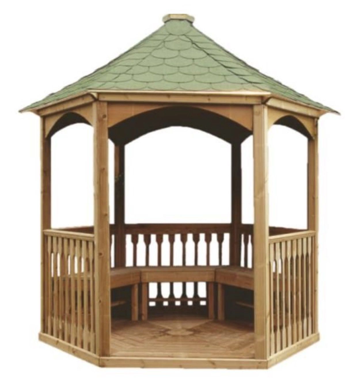 Brompton Medium Tiled Gazebo - Pressure Treated Timber (2400 x 2400 x 2950mm)