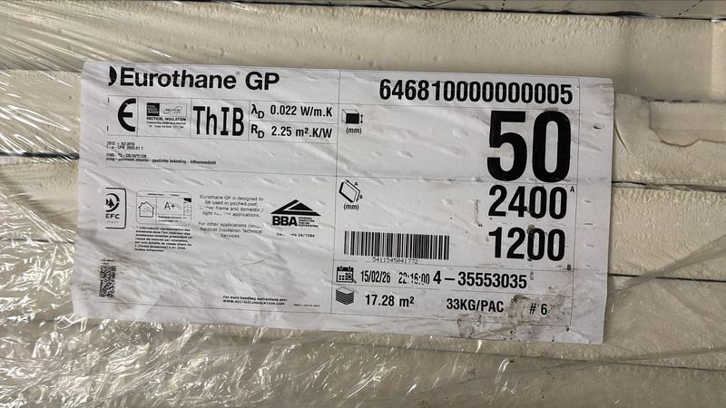 50mm PIR Insulation Board (2400 x 1200)