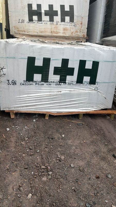 H+H Celcon Plus Std 630mm 3.6N Blocks (60 per pack)