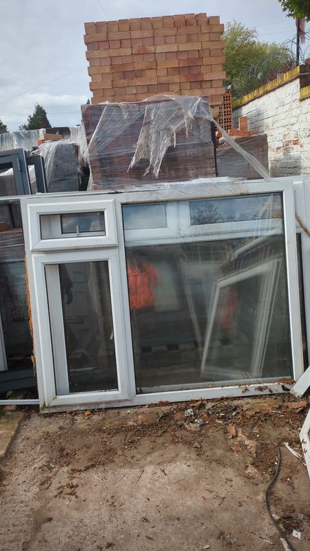 White uPVC window (1760 x 1400) glass missing