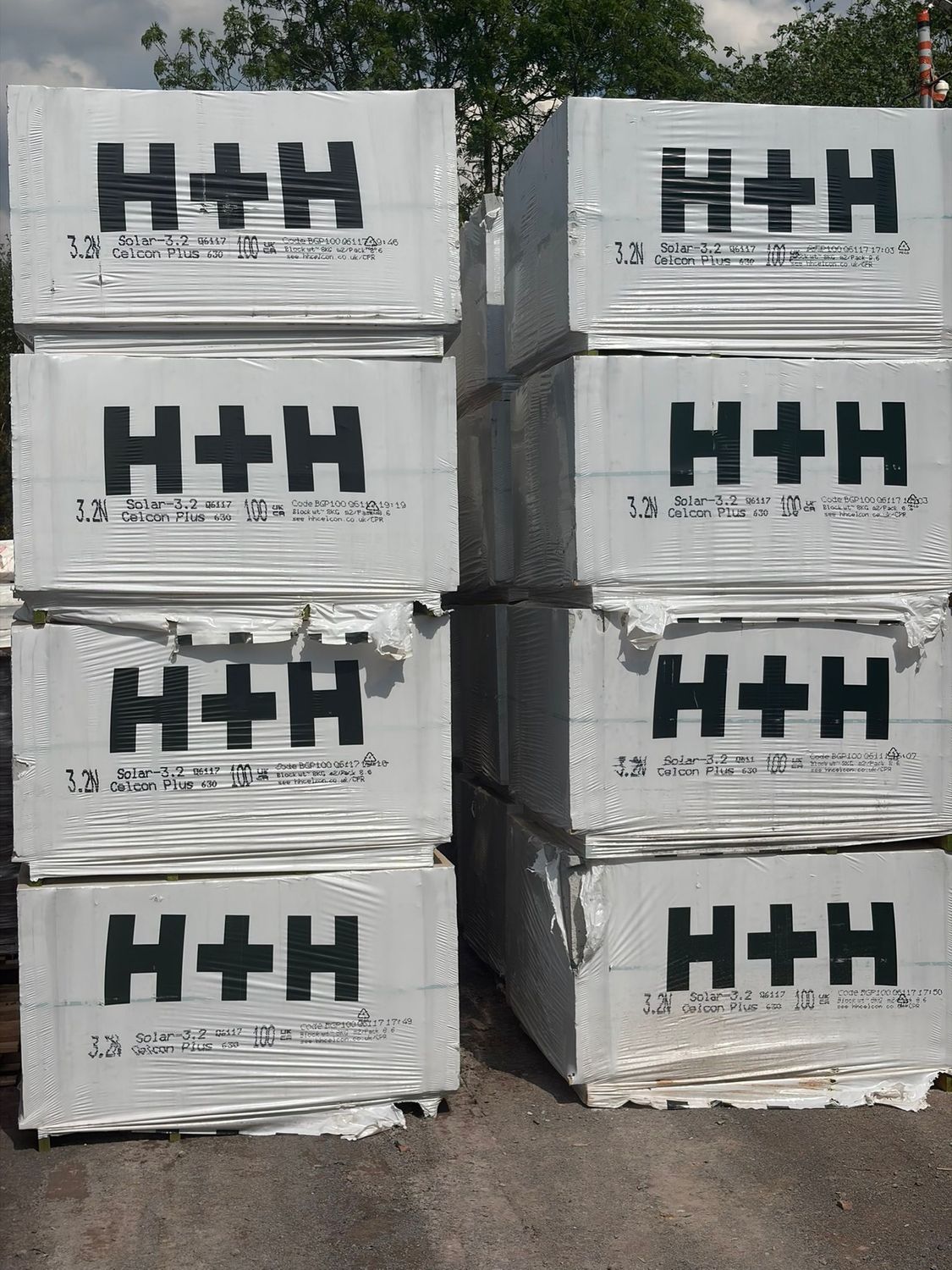 H+H Celcon Plus 3.2N 630mm Blocks - Solar Grade (Pack of 60)