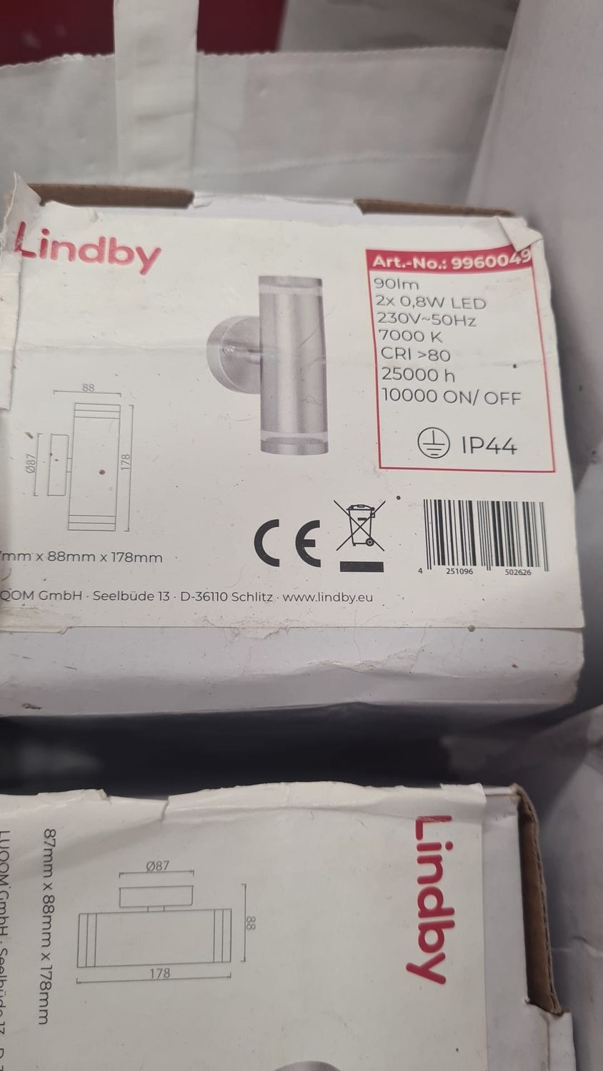 Lindby Garden Wall Lights 87 x 88 x178mm