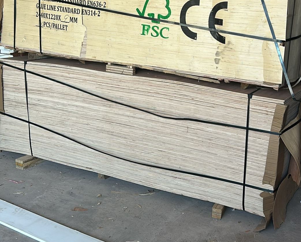 White Hardwood Plywood 9mm Class 2 2440 x 1220 EN314-2 EN636-2