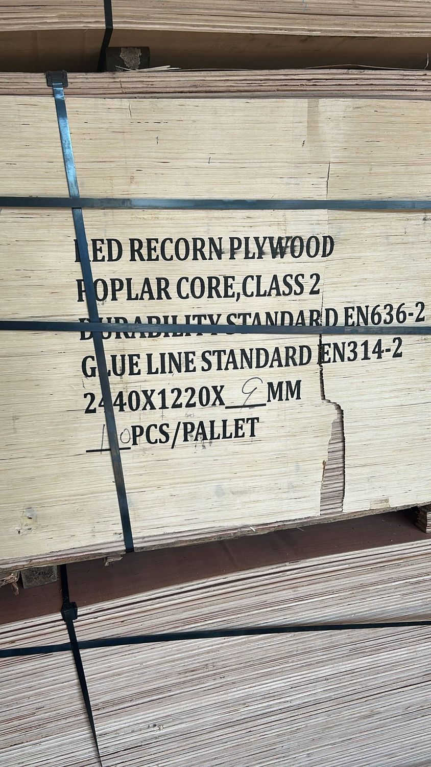 Red Hardwood Plywood 9mm Class 2 2440 x 1220 EN314-2 EN636-2