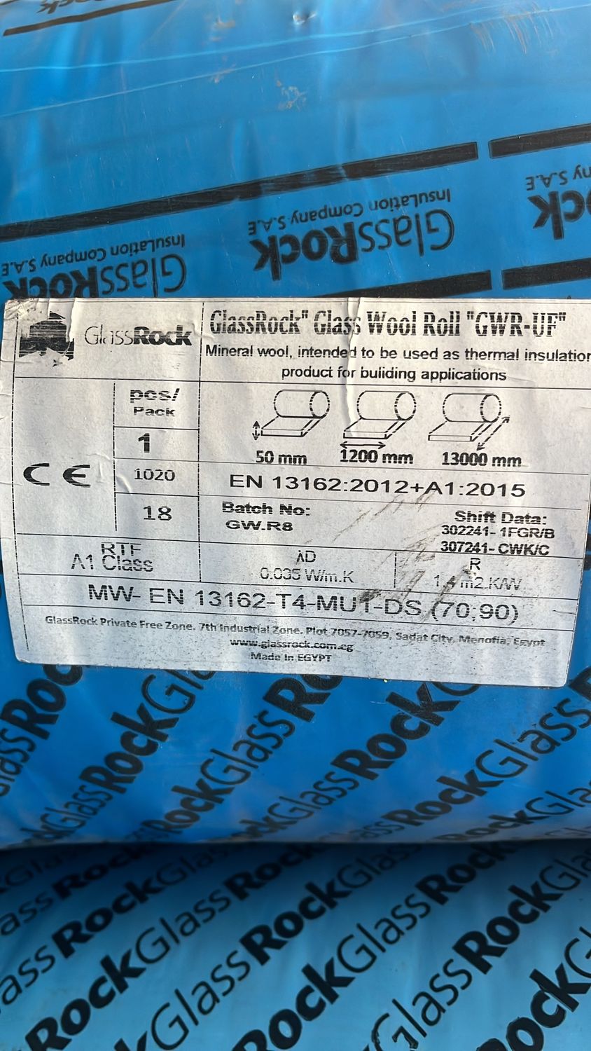 Glass Rock Cavity Wall Insulation 50mm (1200 x 13000 1.4sqm)