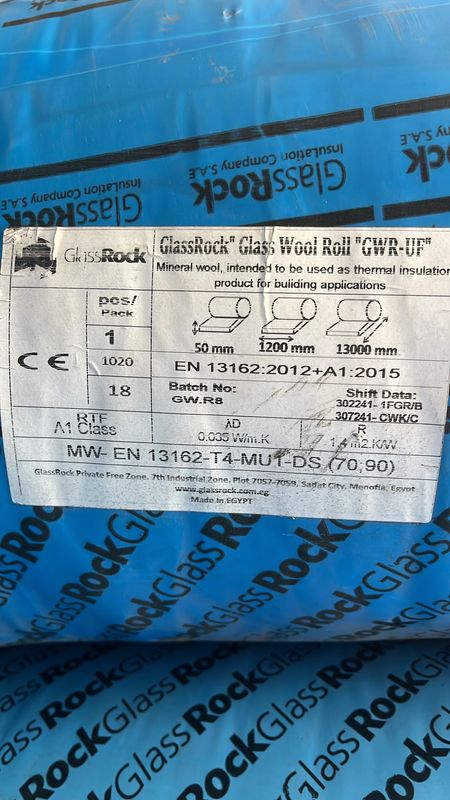 Glass Rock Cavity Wall Insulation 50mm (1200 x 13000 1.4sqm)