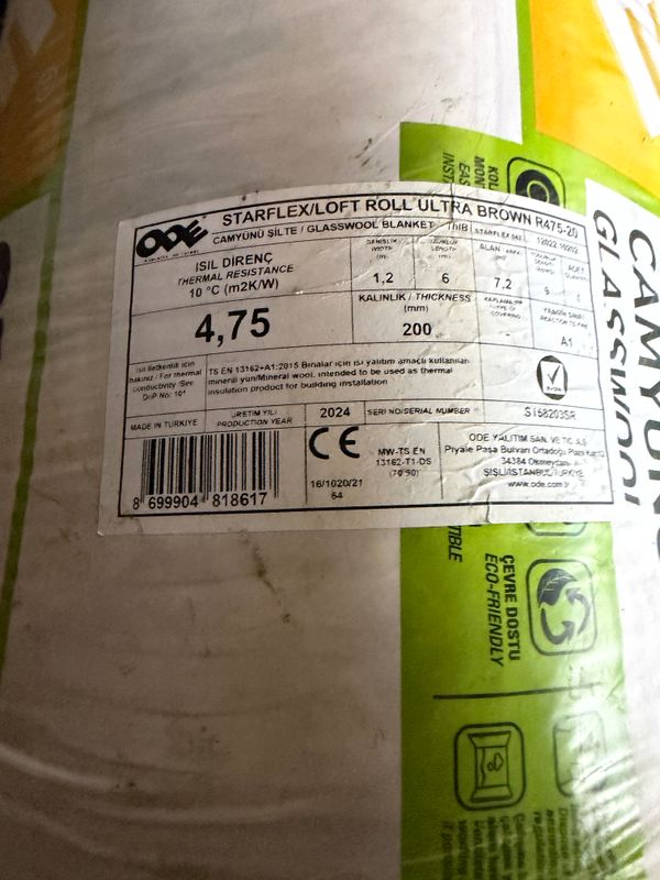 Starflex Loft Roll Ultra Brown Insulation 200mm 1.2m x 6m 7.2m2 R475-20