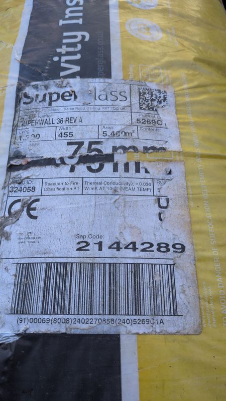Superwall 36 Rev A  Cavity Insulation 75mm 1300 x 455 5.46m2