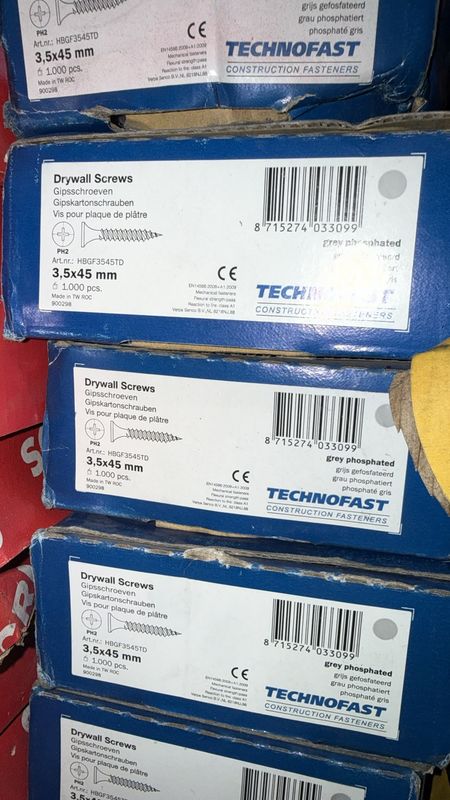 Drywall screws 3.5 x 45mm Grey Phosphated Technofast