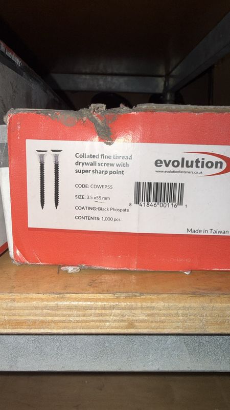 Evolution 3.5 x 55mm  Collated Fine thread drywall screw super sharp point