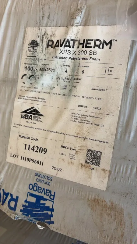 100mm Ravatherm XPS X 300SB Insulation Sheet Panels 600x2500