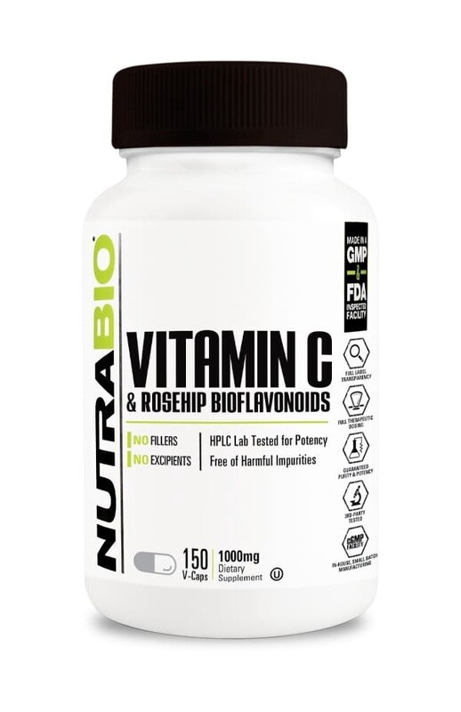 Vitamin C &amp; Rosehips Nutrabio 1000mg 150ct NUTRABIO