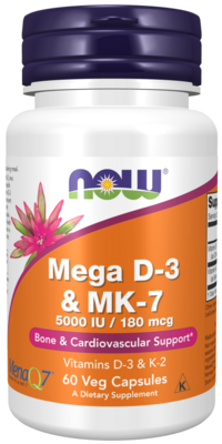 MEGA D3 & MK7 5000IU / 180MCG / NOW FOODS
