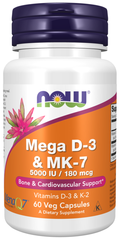 MEGA D3 &amp; MK7 5000IU / 180MCG / NOW FOODS