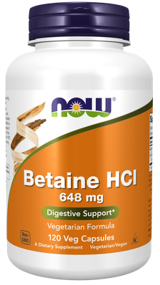 BETAINE HCL 120VCAPS NOW FOODS