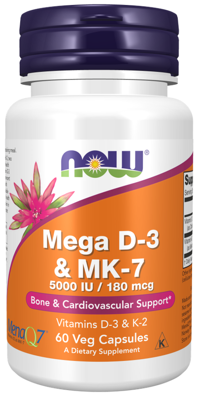 MEGA D3 &amp; MK7 5000IU / 180MCG / NOW FOODS