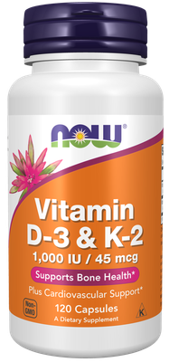D3 1000IU &amp; K2 45MCG NOW FOODS