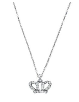 Diamond Crown Princess Pendant Necklace