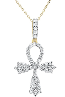 Diamond Modern Ankh Necklace