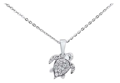Diamond Turtle Love Necklace
