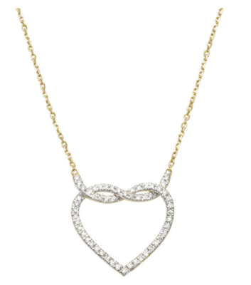 Diamond Infinity Love Knot Heart Necklace