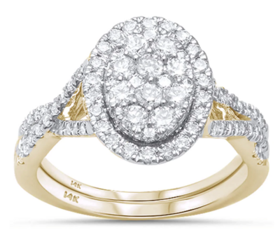 Diamond Oval Wedding Ring