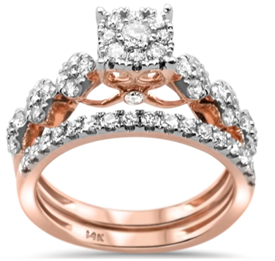 Diamond Rose Princess Wedding Ring