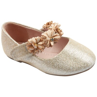 Z10033CHI / BABY 1 SHOE GOLD & FLOWER ST