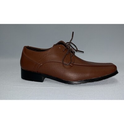 Z10648LEE / LM14 SHOE BROWN WITH LACES PIN HOLES SIDE PATTERN