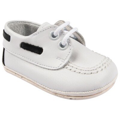 ZZGBY0KYWH / SHOE 9595A WHT NVY TRIM LACE
