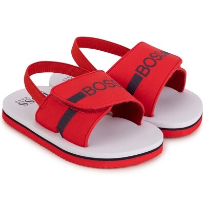 F10348BOS / J09167 SANDAL RED VELCRO FASTENER/ELASTIC ANKLE STRAP BOSS F10348BOS / J09167 SANDAL RED VELCRO FASTENER/ELASTIC ANKLE STRAP BOSS