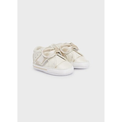 F10533MAY / 9523 SNEAKER CREAM BEIGE BOW & VELCRO F10533MAY / 9523 SNEAKER CREAM BEIGE BOW & VELCRO