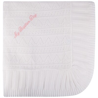 Z10233GBY / 321 MBD BLANKET IVORY PINK WRITING
