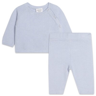 G10273CAR / Y98189 2 PC KNIT SWEATER & PANT SET BABY BLUE SIDE CLOSURE