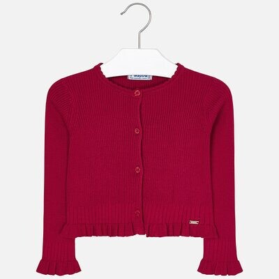 A10232MAY / CARDIGAN RED KNITTED PLEATED