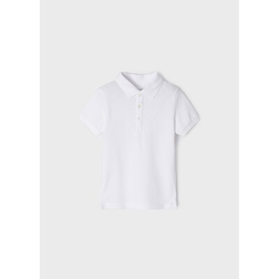 F10178MAY / 150 POLO TOP WHITE BASIC SHORT SLEEVE