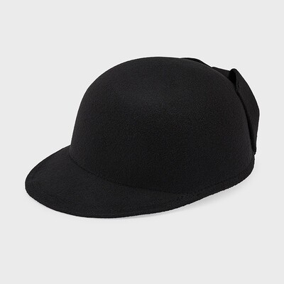 C11082MAY / 10906 HAT BLACK WOOL BOW TRIM C11082MAY / 10906 HAT BLACK WOOL BOW TRIM